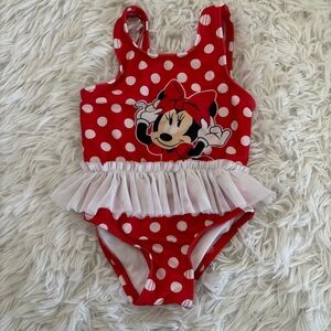 Disney Minnie Mouse Red Polka Dot Kids Swimsuit